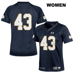 Notre Dame Fighting Irish Women's Greg Mailey #43 Navy Under Armour No Name Authentic Stitched College NCAA Football Jersey KFB8799RV